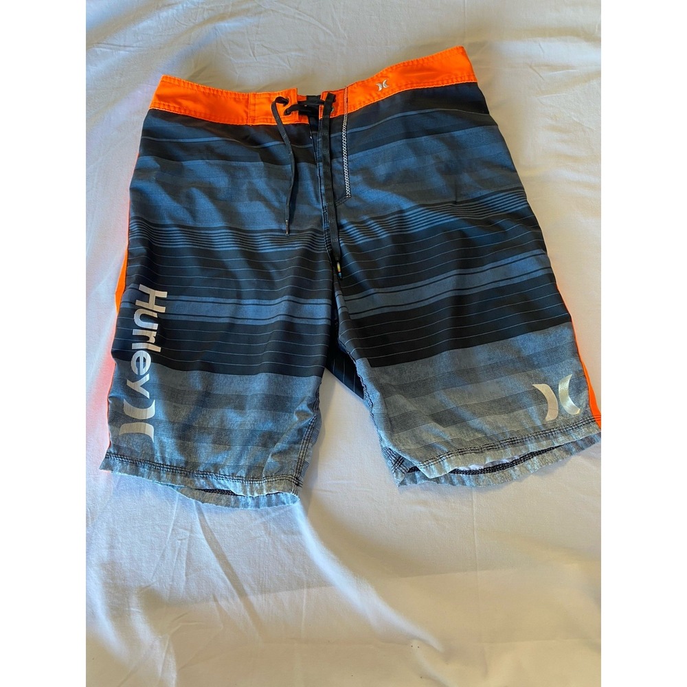Hurley Phantom Board Shorts Size 33 Swim Trunks Blue Orange